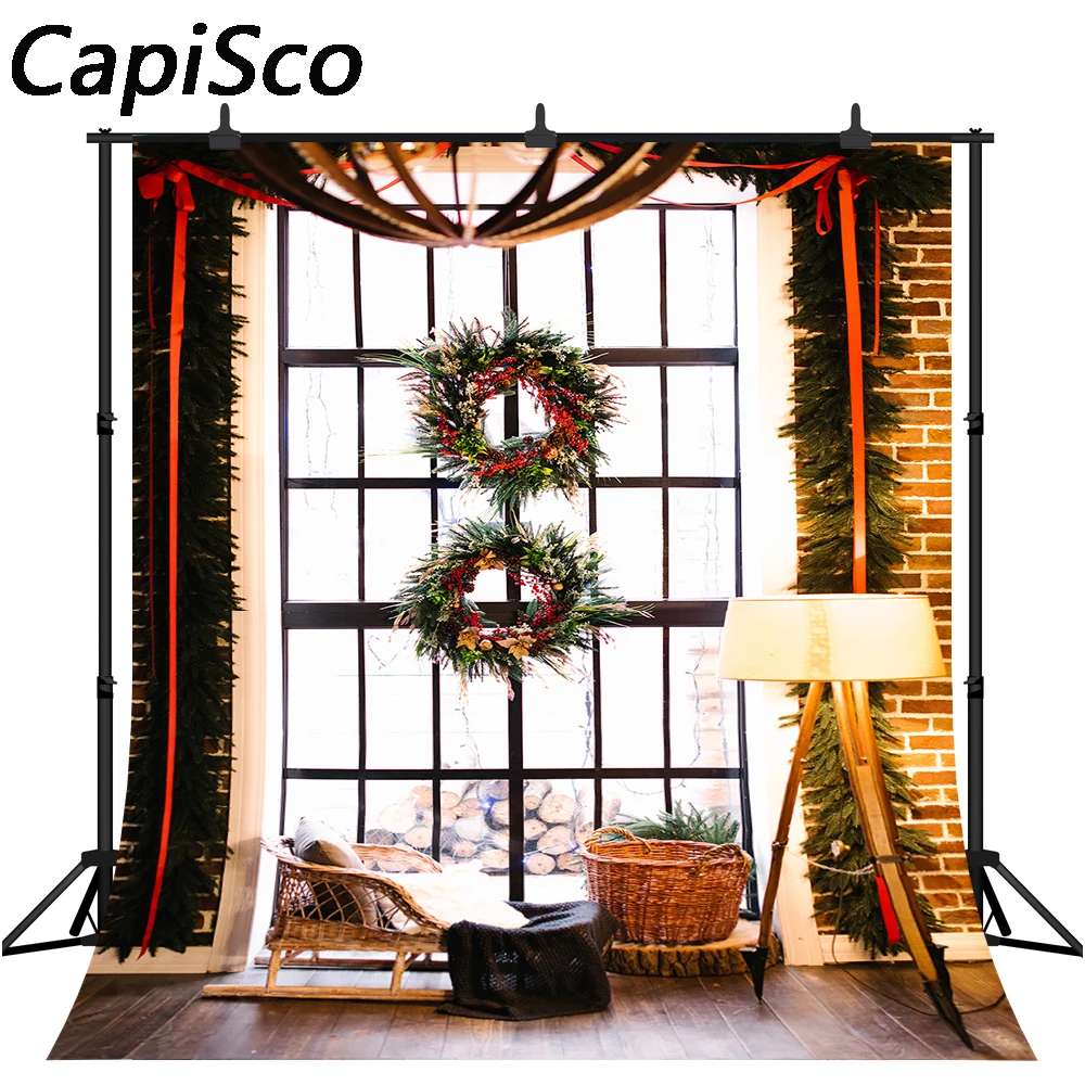 Capisco photography background winter Christmas room window Garland decoration backdrop Photo studio photophone photocall props
Capisco photography background winter Christmas room window Garland decoration backdrop Photo studio photophone photocall props