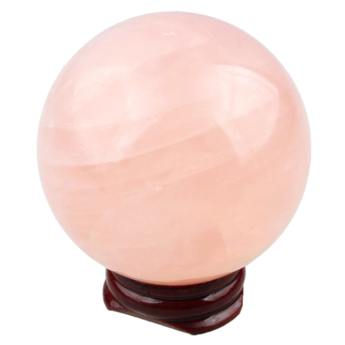 TUMBEELLUWA 60-65mm Natural Rose Quartz Sphere Crystal Ball With Wooden Stand Reiki Healing Wicca Chakra Stones Home Decoration | Украшения