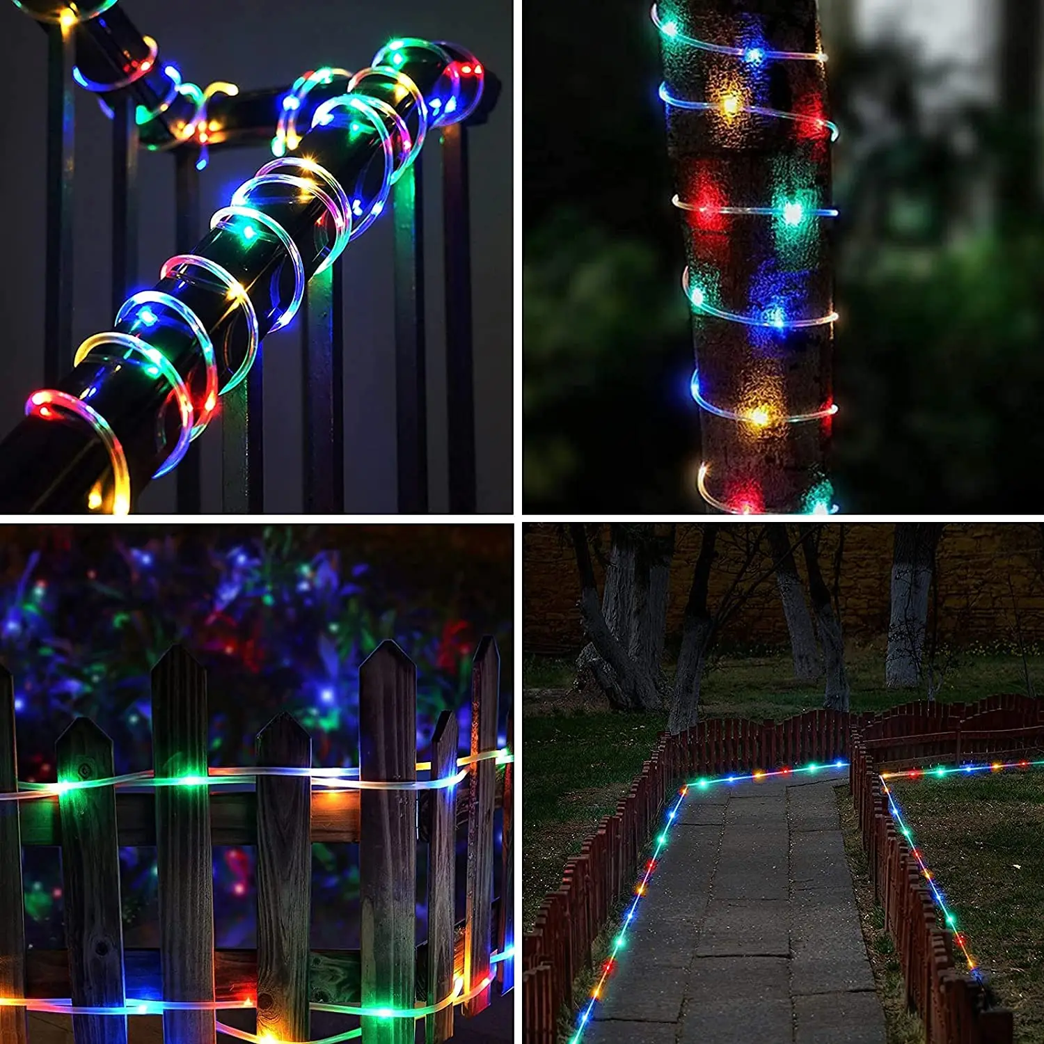 Generic Solar Powered LED Strip Lights Rope Fairy String Lights Gard