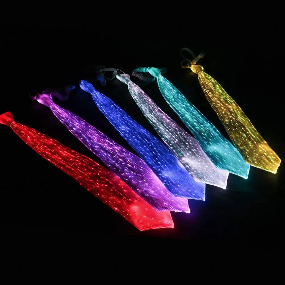 

LED Necktie 7 Colors Flashing Light Up Tie USB Rechargeable Wireless Glowing Luminous LED Neck Tie Party Favors Rave Tie