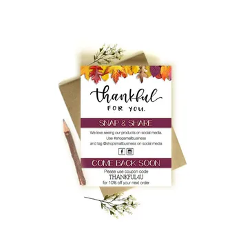 Custom Yourself! Small Business Thank You Card includes Social Media and Coupon | Fall Theme Packaging Decor | 3x4 Inch
Custom Yourself! Small Business Thank You Card includes Social Media and Coupon | Fall Theme Packaging Decor | 3x4 Inch