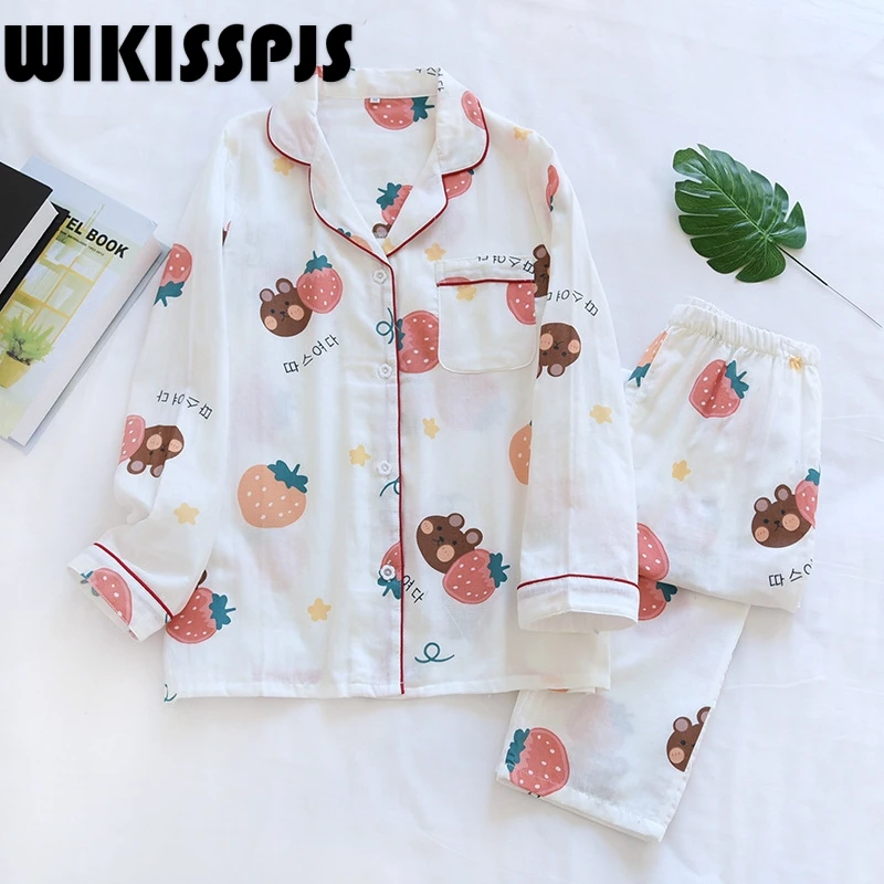 2022 Spring and Autumn Long Sleeve Thin Summer Student Home Wear Two Piece Set Women Pajamas Sleep Tops Kawaii Pajama
2022 Spring and Autumn Long Sleeve Thin Summer Student Home Wear Two Piece Set Women Pajamas Sleep Tops Kawaii Pajama