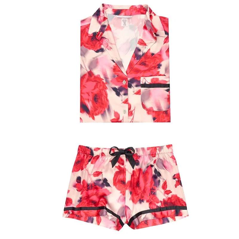 Women Sleepwear, pajamas suit, Comfortable Sleepwears, short sleeve shorts pajamas
