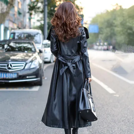 New Autumn Fashion Street Women's Long Washed PU Leather Jacket Belt New Ladies Basic Jackets Good Quality LX913
New Autumn Fashion Street Women's Long Washed PU Leather Jacket Belt New Ladies Basic Jackets Good Quality LX913