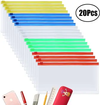 20 Pieces Plastic Transparent Poly Zipper Envelope File Folders Zipper Letter Bags, 5 Colors, 9 x 4.7 inches
20 Pieces Plastic Transparent Poly Zipper Envelope File Folders Zipper Letter Bags, 5 Colors, 9 x 4.7 inches