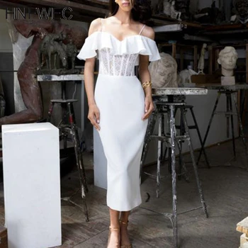 Lace Dress For Women Sling Asymmetric Neck Short Sleeve Slim Split Patchwork Dresses Elegant Female 2020 Summer New Tide K268 
Lace Dress For Women Sling Asymmetric Neck Short Sleeve Slim Split Patchwork Dresses Elegant Female 2020 Summer New Tide K268