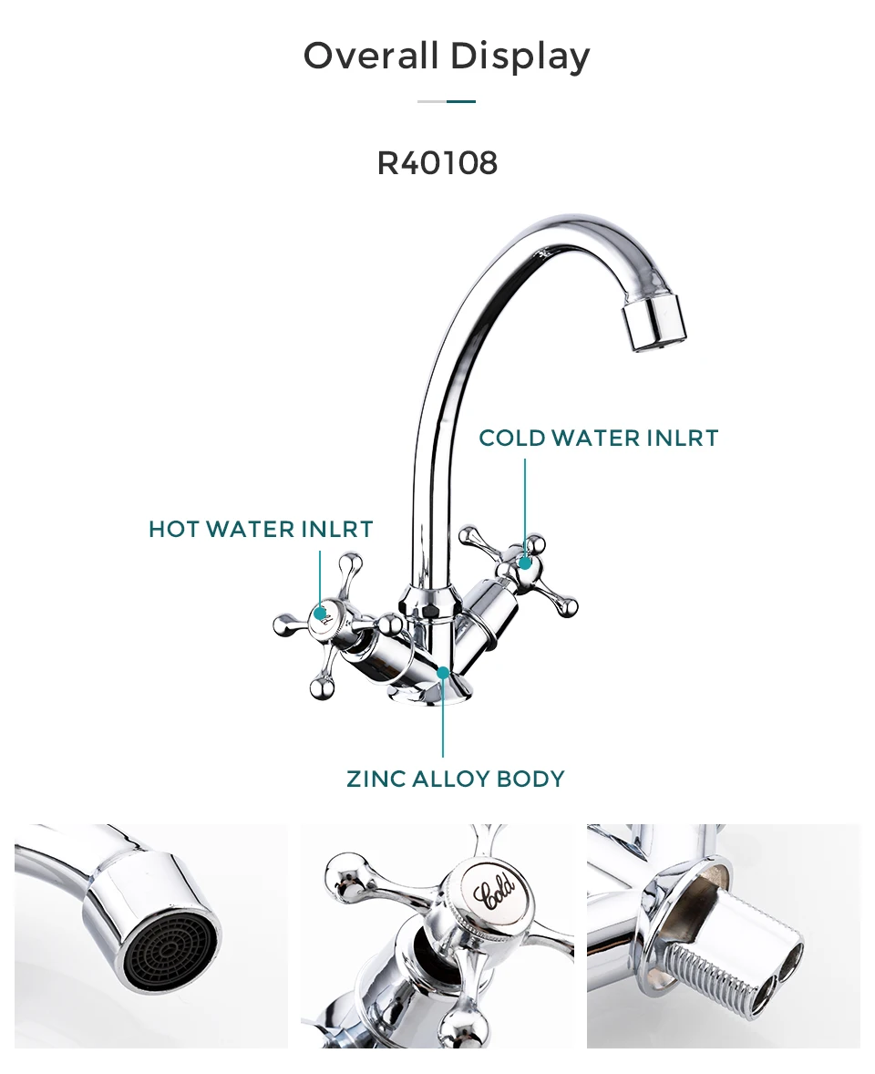 FRUD Faucet Kitchen Tap Sink Mixer Double Handle Kitchen Faucets Swivel Spout Kitchen Water Mixer Tap Kitchen torneira cozinha