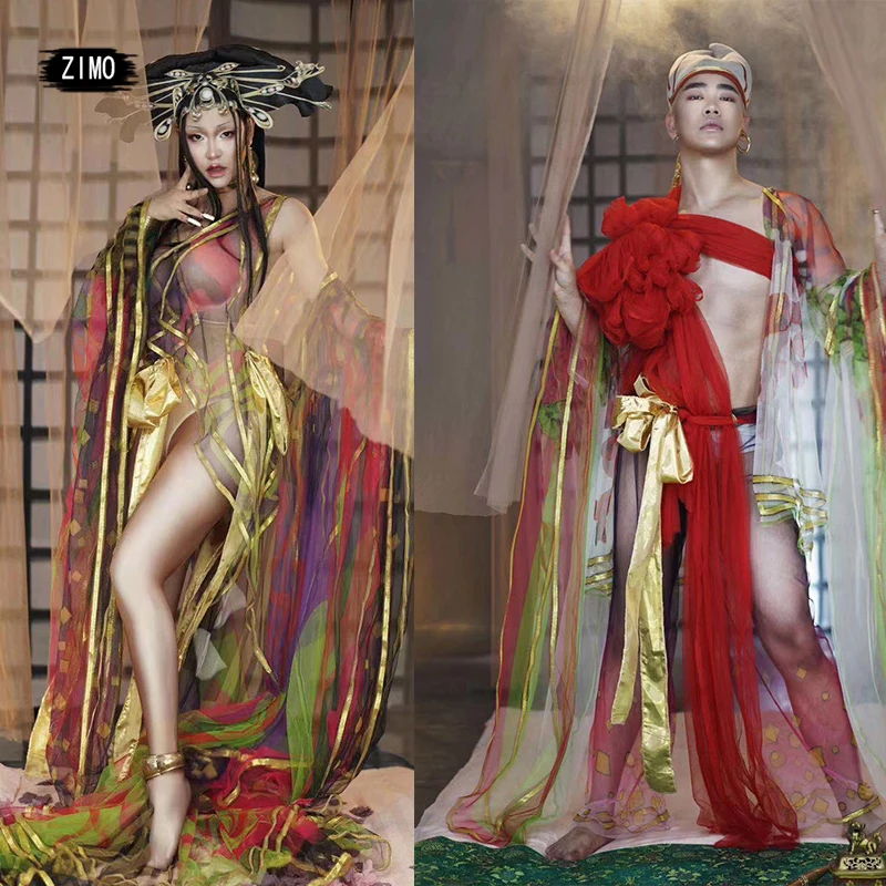 Китайский старинный стиль hanfu взрослые женщины мужчины Тюль наряды сексуальный танцевальный костюм головной убор пальто сказочная королева фестиваль сценическое шоу
Китайский старинный стиль hanfu взрослые женщины мужчины Тюль наряды сексуальный танцевальный костюм головной убор пальто сказочная королева фестиваль сценическое шоу