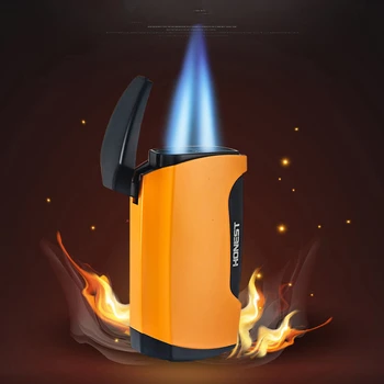 HONEST Metal Cigar Lighter Windproof 2 Blue Jet Flame Cigarette Torch Lighters Butane Gas Lighter Refillable
HONEST Metal Cigar Lighter Windproof 2 Blue Jet Flame Cigarette Torch Lighters Butane Gas Lighter Refillable