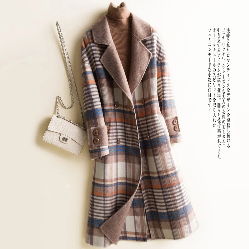 19 Autumn And Winter New Style Woolen Coat Women's 100 Pure Wool Long Plaid Double-Sided Woolen Jacket Women's
19 Autumn And Winter New Style Woolen Coat Women's 100 Pure Wool Long Plaid Double-Sided Woolen Jacket Women's