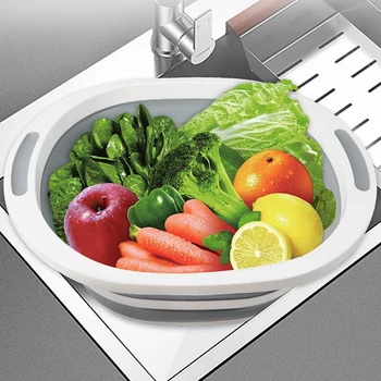 Cutting Board Kitchen Organizer Washing Basket 2020 New Hot Drain Chopping Block with Colanders
Cutting Board Kitchen Organizer Washing Basket 2020 New Hot Drain Chopping Block with Colanders