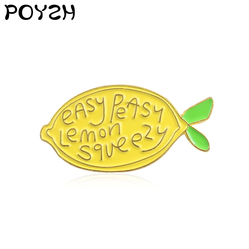 Lemon Brooch fruit Enamel Lapel Pin "easypeasy lemon squeezy"Delicious lemon Badge stylish personality pin Child Gift Jewelry
Lemon Brooch fruit Enamel Lapel Pin "easypeasy lemon squeezy"Delicious lemon Badge stylish personality pin Child Gift Jewelry