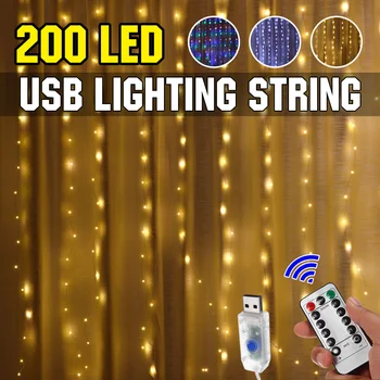 300CM*2M USB 8 Modes Remote Control 200 LED Curtain String Light with 10 Hooks for Festival Christmas Wedding Decor
300CM*2M USB 8 Modes Remote Control 200 LED Curtain String Light with 10 Hooks for Festival Christmas Wedding Decor