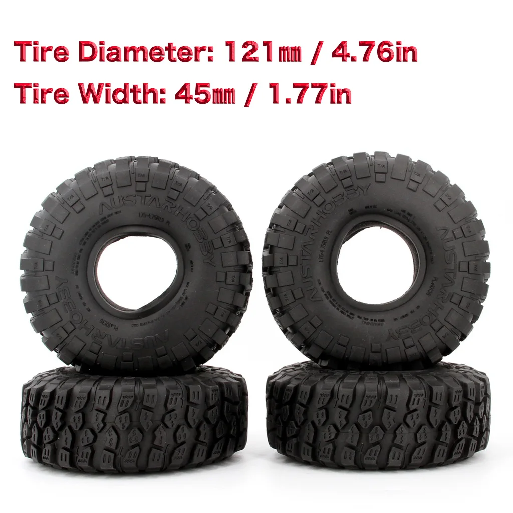 4Pcs 1.9inch 120*45MM Soft Rubber Tyre Wheel Rock Terrain Tire for 1/10 RC Crawler Car Traxxas TRX-4 Axial SCX10 90046
4Pcs 1.9inch 120*45MM Soft Rubber Tyre Wheel Rock Terrain Tire for 1/10 RC Crawler Car Traxxas TRX-4 Axial SCX10 90046