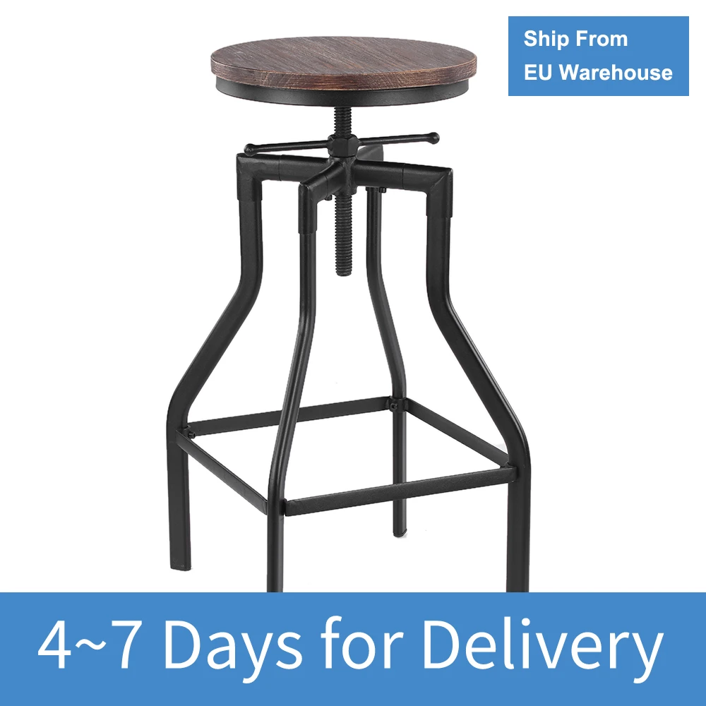 iKayaaHousehold Chairs Height Adjustable Swivel Bar Stool Industrial Style Natural Pinewood Top + Metal Kitchen Dining Chair
iKayaaHousehold Chairs Height Adjustable Swivel Bar Stool Industrial Style Natural Pinewood Top + Metal Kitchen Dining Chair