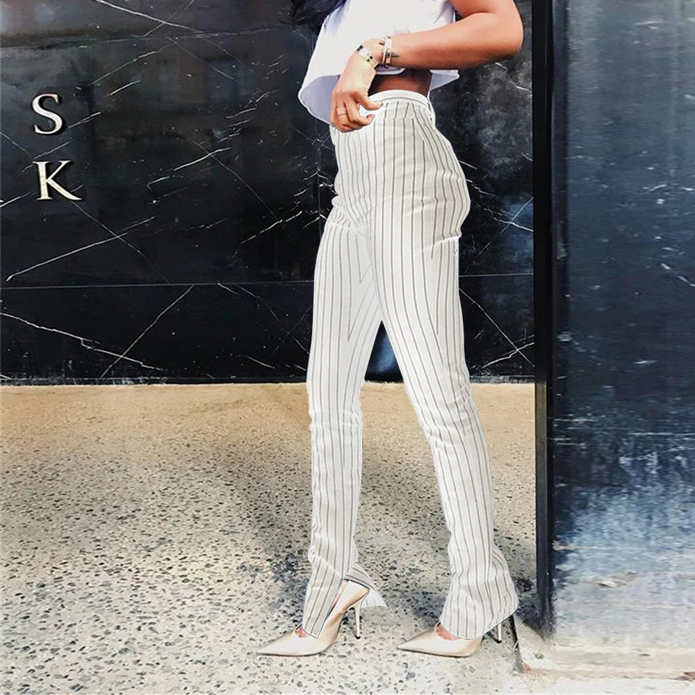 JUKPOP White Stripe Office Pants