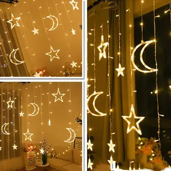 LED Curtain Lamp Moon Star Fairy String Neon Light Christmas Festival Bedroom Home Lights Decoration 220V Fairy Light
LED Curtain Lamp Moon Star Fairy String Neon Light Christmas Festival Bedroom Home Lights Decoration 220V Fairy Light