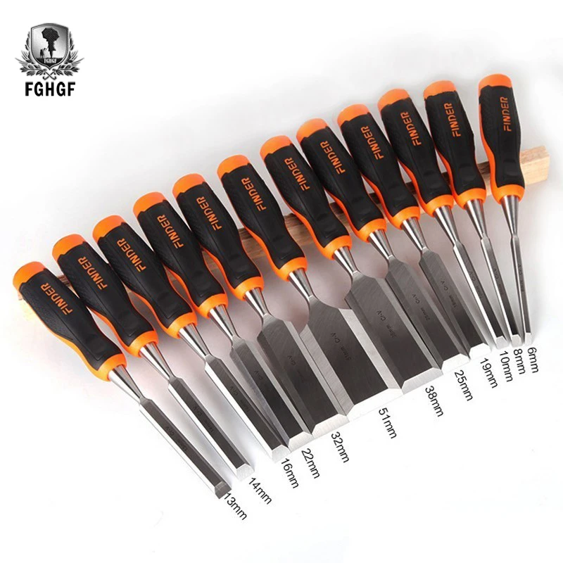 

FGHGF Flat Chisel Carpentry Set Tpr Plastic Fiber Handle DIY Carpenter Woodwork Tools Tool Wood Plane Woodworking Carving Knife