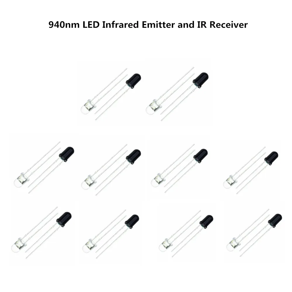 10 пар 3 мм 5 940 нм светодиоды инфракрасный излучатель и ИК приемник диоды 301A |