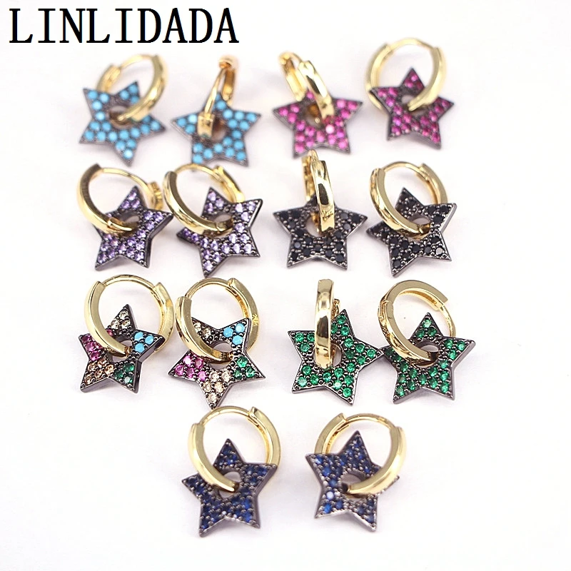 5Pair Gold Color Fashion Rainbow Cz Zirconia Micro Pave CZ Star Female Jewelry Dangle Earrings For Women Girls
5Pair Gold Color Fashion Rainbow Cz Zirconia Micro Pave CZ Star Female Jewelry Dangle Earrings For Women Girls