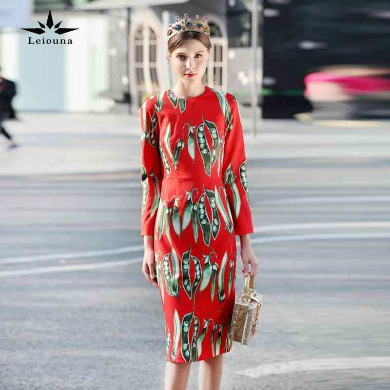 Leiouna 2019 Women Spring Fashion Vegetables Printed Long Section Slim Sexy Dress Red Casual Tops Vestidos Mujer
Leiouna 2019 Women Spring Fashion Vegetables Printed Long Section Slim Sexy Dress Red Casual Tops Vestidos Mujer