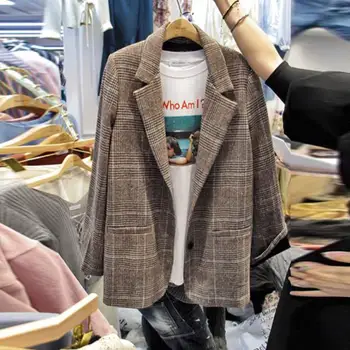 2020 Spring New Lattice Retro Small Suit Female Wild Jacket Long Sleeve Casual Plaid Lapel Suit Women Blazers and Jackets
2020 Spring New Lattice Retro Small Suit Female Wild Jacket Long Sleeve Casual Plaid Lapel Suit Women Blazers and Jackets