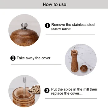 Wood Salt and Pepper Mill Set, Pepper Grinders, Salt Shakers with Adjustable Ceramic Rotor- 8 Inches -Pack Of 2
Wood Salt and Pepper Mill Set, Pepper Grinders, Salt Shakers with Adjustable Ceramic Rotor- 8 Inches -Pack Of 2
