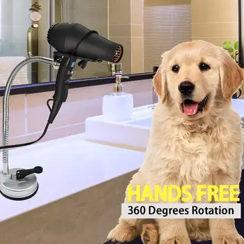 

Stainless Steel Free Punch Hands Hair Dryer Storage Bracket 360 Degrees Rotation Blow Dryer Holder Dog Cat Beauty Supplie 20E