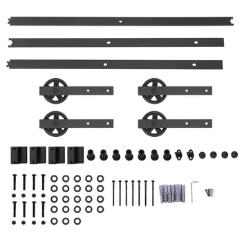 10FT Sliding Barn Rail Barn Door Hanging Rail Double Door Splicing Round Carbon Steel Local Fast Shippng
10FT Sliding Barn Rail Barn Door Hanging Rail Double Door Splicing Round Carbon Steel Local Fast Shippng