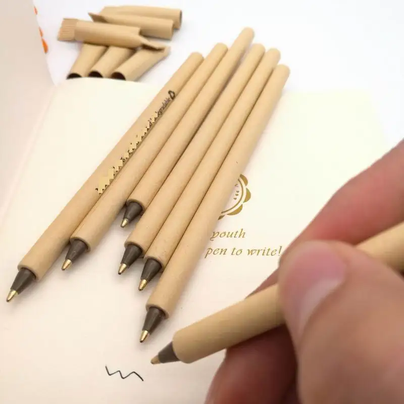500 шт креативные крафт-бумажные ручки набор шариковых ручек офисные для школы