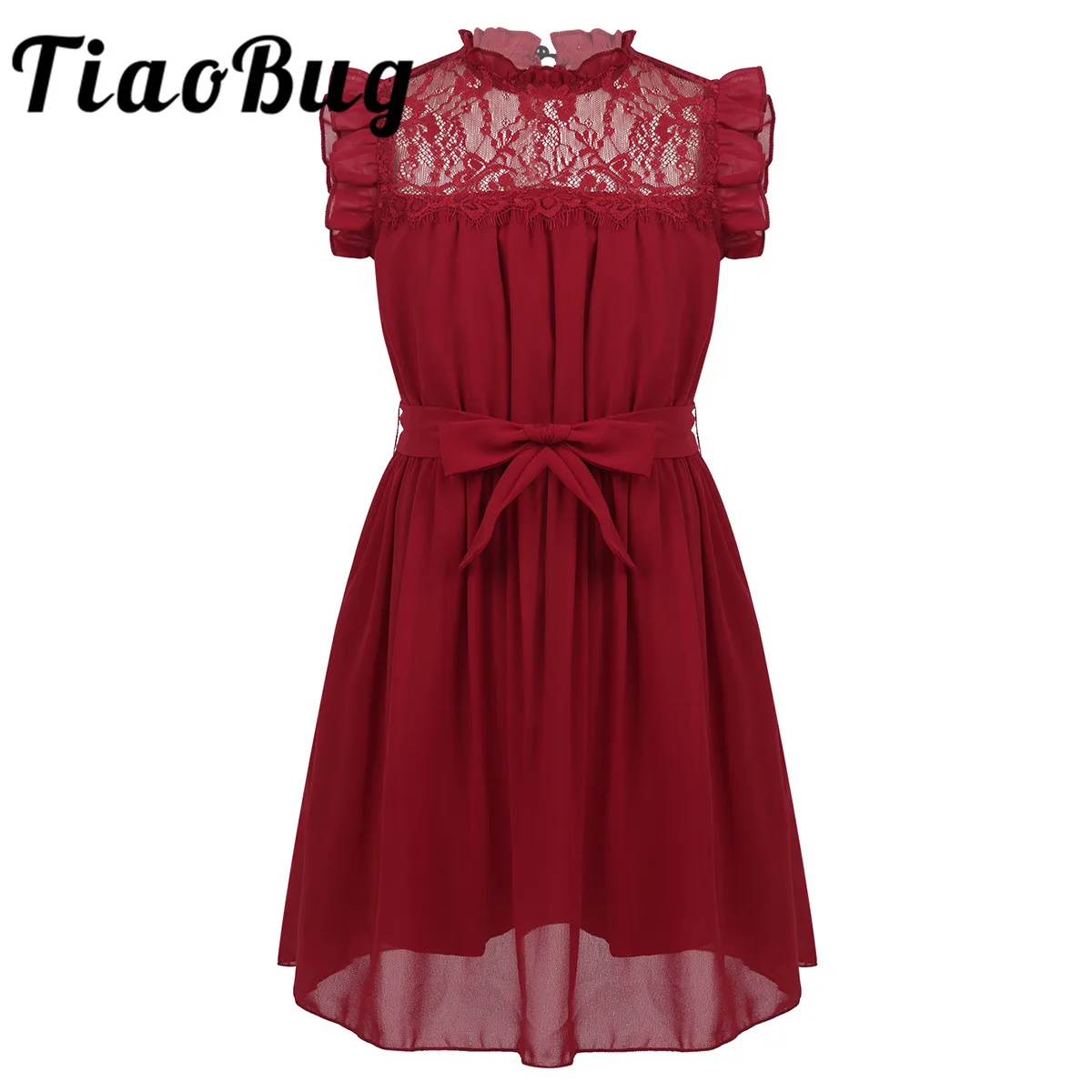 Sleeveless Ruffle Flounce Neckline Lace Front Yoke Chiffon Blouson Flower Girls Tulle Princess Dress for Party Casual Summer
Sleeveless Ruffle Flounce Neckline Lace Front Yoke Chiffon Blouson Flower Girls Tulle Princess Dress for Party Casual Summer