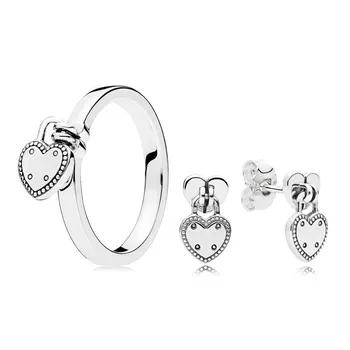 NEW 2018 100% 925 Sterling Silver Love Lock Valentine's Day The New Ring Set Charms Rings Fit DIY Original Jewelry A Set
NEW 2018 100% 925 Sterling Silver Love Lock Valentine's Day The New Ring Set Charms Rings Fit DIY Original Jewelry A Set