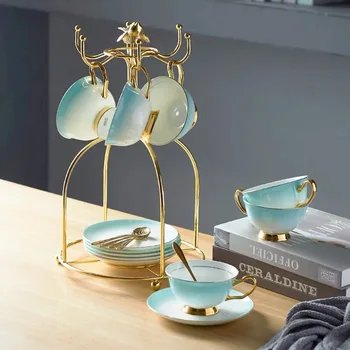 Elegant Blue Porcelain Tea Set With Holder Clear Ceramic Tea Cup Pot British Solid Teapot Mug Cafe Teatime Coffee Cup
Elegant Blue Porcelain Tea Set With Holder Clear Ceramic Tea Cup Pot British Solid Teapot Mug Cafe Teatime Coffee Cup