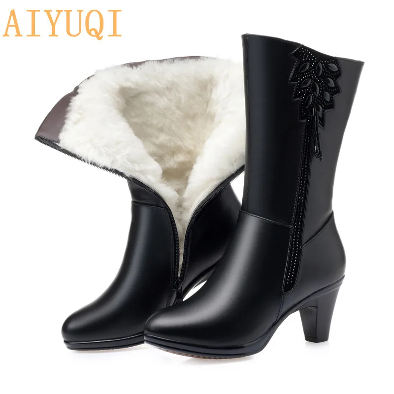 AIYUQI High Quality Women Winter Boots Cow Leather Long Winter Boots High Heel Wool Warm Female Tassel Boots
AIYUQI High Quality Women Winter Boots Cow Leather Long Winter Boots High Heel Wool Warm Female Tassel Boots
