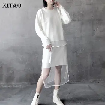 XITAO Two Piece Set Mesh Hollow Out Sheath Pullover Top Women Fashion New Elastic Waist 2019 Autumn Calf Length Pants GCC2286
XITAO Two Piece Set Mesh Hollow Out Sheath Pullover Top Women Fashion New Elastic Waist 2019 Autumn Calf Length Pants GCC2286
