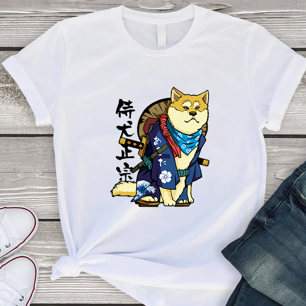 Summer versatile beautiful New T Shirt Women Oversize Cool Breathable Round Neck T-shirt Samurai Dog Graphic Loose T Shirt 
Summer versatile beautiful New T Shirt Women Oversize Cool Breathable Round Neck T-shirt Samurai Dog Graphic Loose T Shirt
