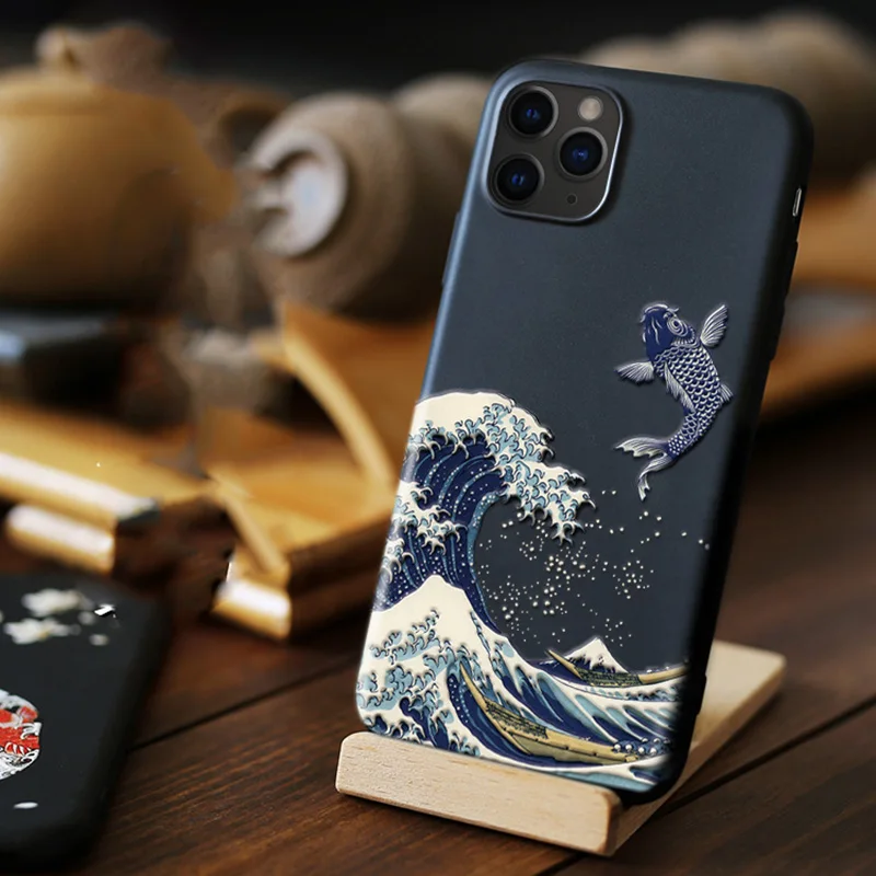Emboss Phone case For iPhone 11 Pro Max X XS Max XR 8 7 Plus Cover Kanagawa Waves 3D Relief Case FOR iPhone 11 Case
Emboss Phone case For iPhone 11 Pro Max X XS Max XR 8 7 Plus Cover Kanagawa Waves 3D Relief Case FOR iPhone 11 Case