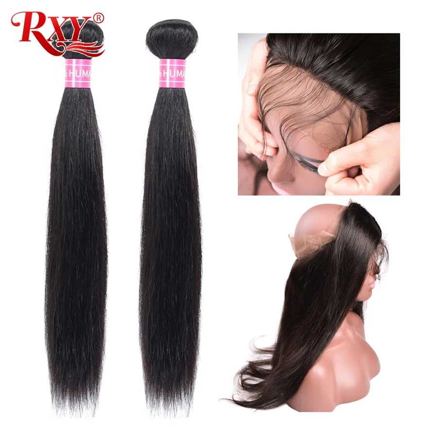 RXY Remy Hair 360 Lace Frontal With Bundle Brazilian Straight Human Hair Weave 2 Bundles With Closure Pre Plucked Baby Hair 3pcs
RXY Remy Hair 360 Lace Frontal With Bundle Brazilian Straight Human Hair Weave 2 Bundles With Closure Pre Plucked Baby Hair 3pcs