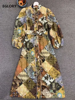 Vintage Retro Dress 2020 Spring Summer Designer Fashion Women Tunic Buttons Belt Deco 3/4 Sleeve Mid-Calf Length Dress Clothing
Vintage Retro Dress 2020 Spring Summer Designer Fashion Women Tunic Buttons Belt Deco 3/4 Sleeve Mid-Calf Length Dress Clothing