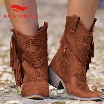 JOUIR TALONS Large Size 34-43 Fashion Shoes Woman Pointed Toe Vintage Fringe Ankle Autumn Square Thick Heels Zipper Boots
JOUIR TALONS Large Size 34-43 Fashion Shoes Woman Pointed Toe Vintage Fringe Ankle Autumn Square Thick Heels Zipper Boots