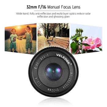 VELEDGE 32mm F/1.6 Large Aperture Manual Focus Lens APS-C for Sony E-Mount Digital Mirrorless Cameras
VELEDGE 32mm F/1.6 Large Aperture Manual Focus Lens APS-C for Sony E-Mount Digital Mirrorless Cameras
