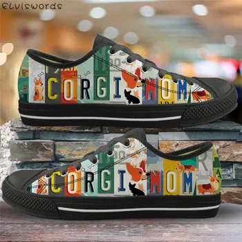 ELVISWORDS 2020 Breathable Canvas Flats Women Cute Corgi Mom Print Lace-up Vulcanized Shoes Youth Girls Fashion Low Top Footwear 
ELVISWORDS 2020 Breathable Canvas Flats Women Cute Corgi Mom Print Lace-up Vulcanized Shoes Youth Girls Fashion Low Top Footwear
