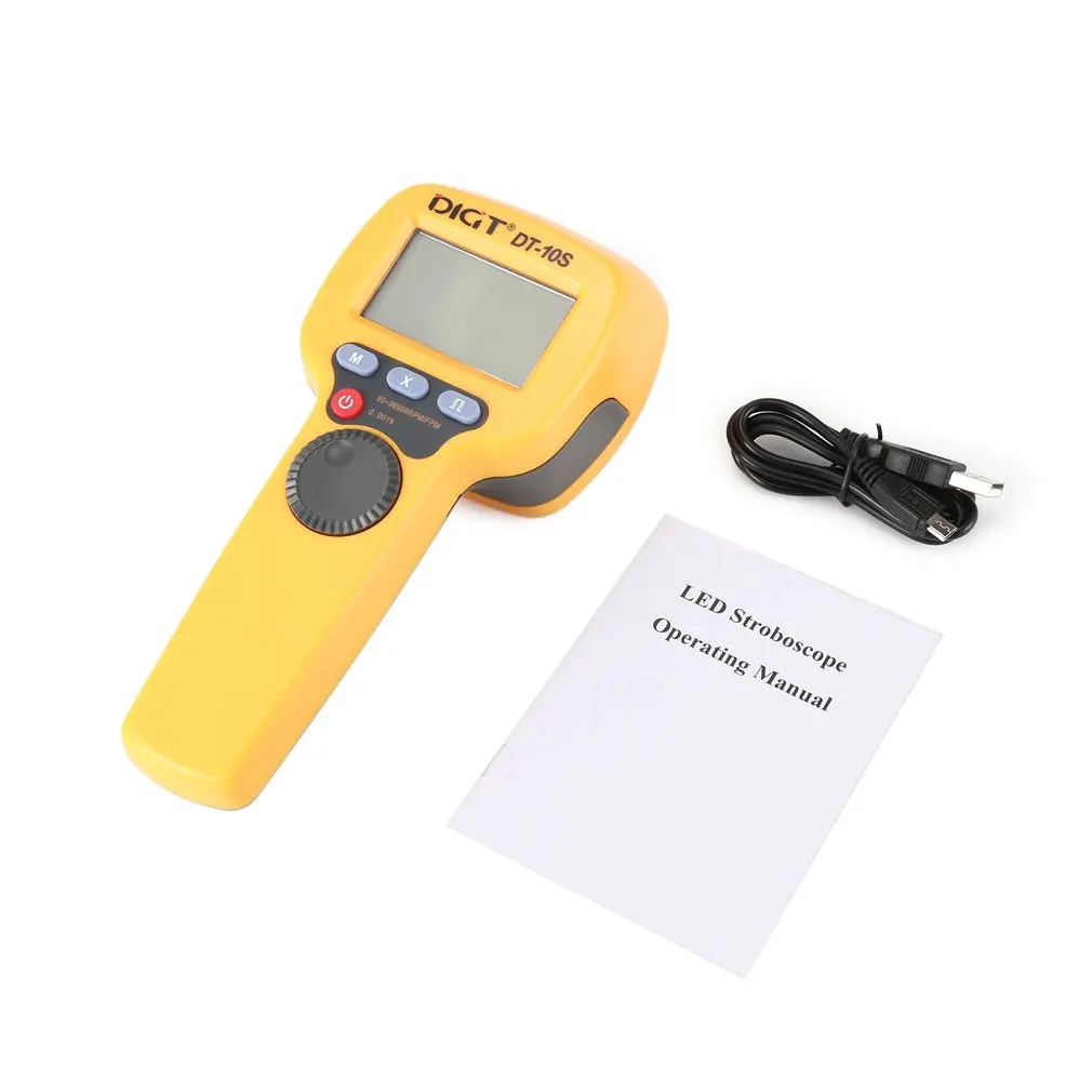 DIGT DT-10S 7.4V 2200mAh 60-49999 Strobes/min 1500LUX Handhold LED Stroboscope Rotational Speed Measurement Flash Velocimeter
DIGT DT-10S 7.4V 2200mAh 60-49999 Strobes/min 1500LUX Handhold LED Stroboscope Rotational Speed Measurement Flash Velocimeter