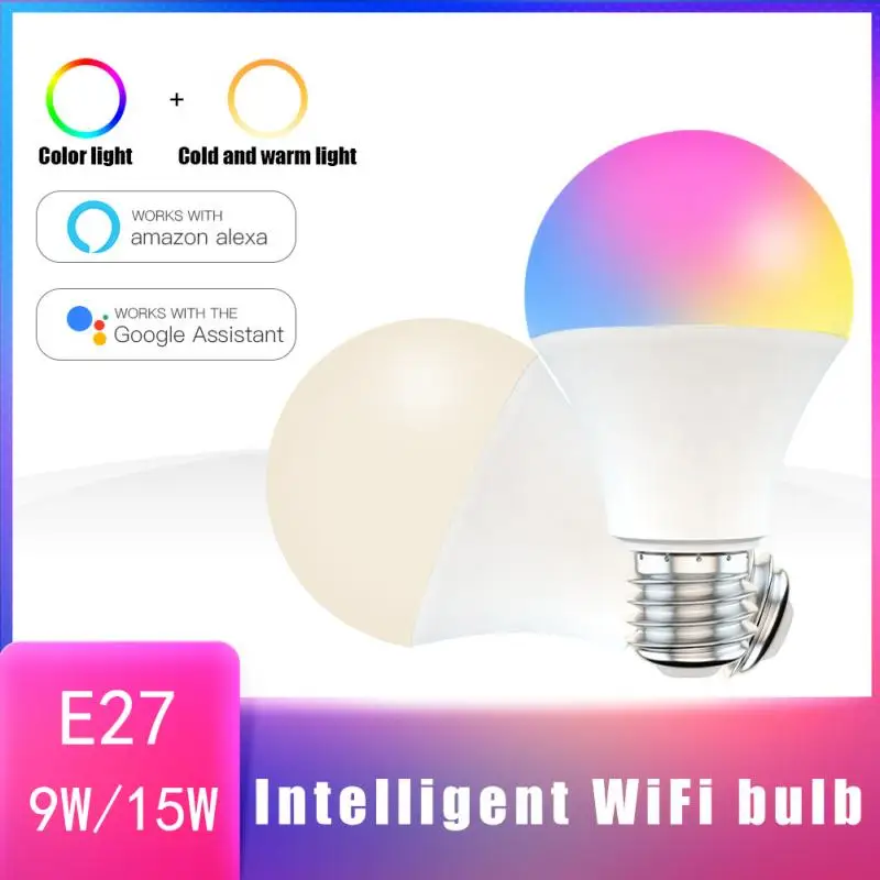 9W/15W WiFi E27 Smart LED Bulb Alexa Google Home Voice Lamp RGB Dimmable Light Bulb AC110V 220V Smart Home Energy Saving Light
9W/15W WiFi E27 Smart LED Bulb Alexa Google Home Voice Lamp RGB Dimmable Light Bulb AC110V 220V Smart Home Energy Saving Light