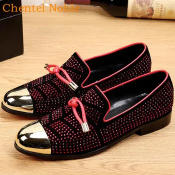 Brand Chentel Noble Manual Crystal Metal Mens Flock Dress Shoes Handsome Flat Slip-On Casual Mens Shoes Party Unique Male
Brand Chentel Noble Manual Crystal Metal Mens Flock Dress Shoes Handsome Flat Slip-On Casual Mens Shoes Party Unique Male