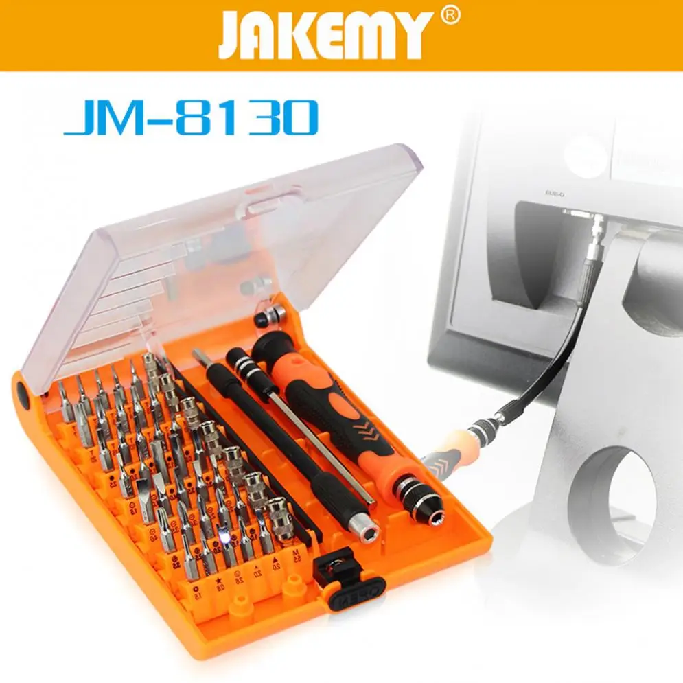 

Jakemy JM-8130 Interchangeable Magnetic Precision 45In1 Screwdriver Set Of Repair Tools Fit for iPhone/iPad/PC JAKEMY JM-8130