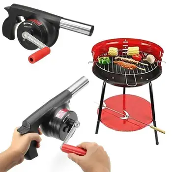 

Outdoor Camping BBQ Air Blower Picnic Barbecue Cooking Fire Fan Hand Crank LS'D Tool