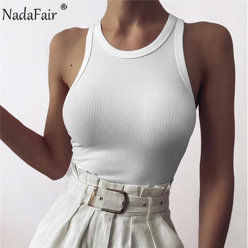 Женский короткий жилет Nadafair белый топ на бретельках с открытыми плечами для