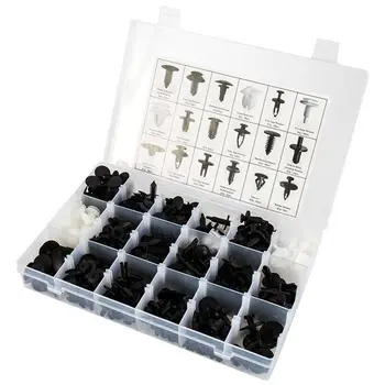 

415Pcs Plastic Car Door Trim Clip Bumper Rivets Screws Panel Push Fastener Kit Fastener Kit for Ford