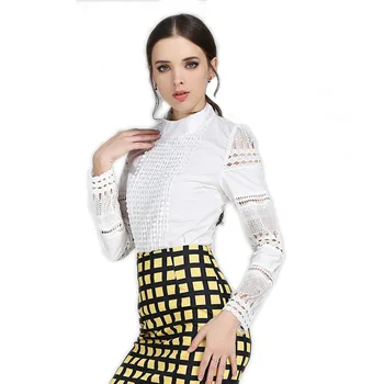 BONJEAN Office Lady Shirt for Women 2020Autumn Tops and Tees Lace Patchwork White T Shirt Stand Collar Plus Size Shirt BJ1447
BONJEAN Office Lady Shirt for Women 2020Autumn Tops and Tees Lace Patchwork White T Shirt Stand Collar Plus Size Shirt BJ1447